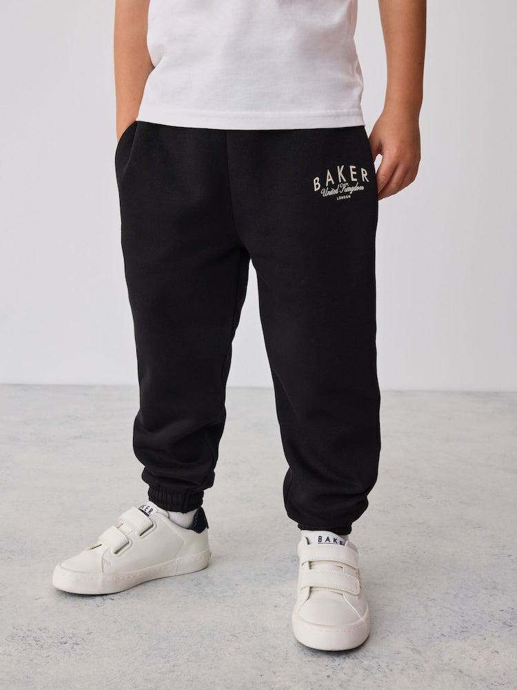 Baker by Ted Baker Black 3 Piece Varsity Hoodie T-Shirt and Joggers Set