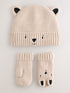 Neutral Bear Character Hat and Gloves Set 2 Piece (3mths-6yrs) - Neutral Bear Character / 5 - 6 Years (110 - 116cm)