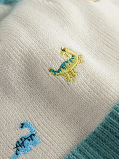 Ecru/Blue Dinosaur