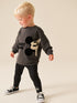 Charcoal Grey Mickey Mouse Crew Neck Sweat Top and Leggings Set (3mths-8yrs) - Charcoal Grey Mickey Mouse Crew Neck Sweat / 12-18 Months (80-86cm)