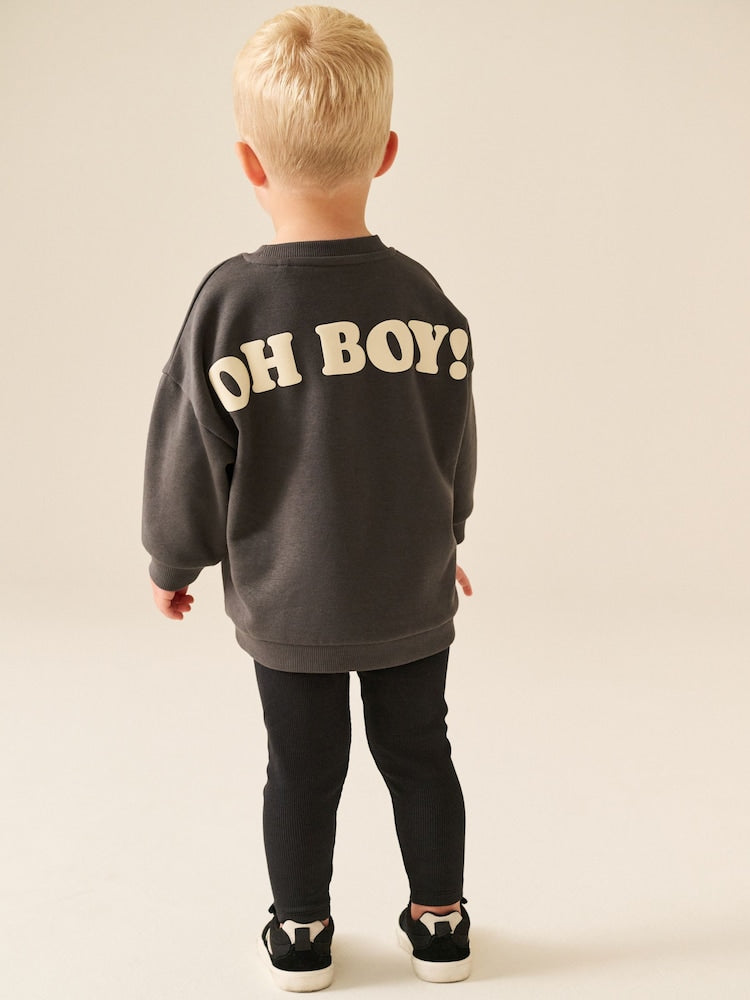 Charcoal Grey Mickey Mouse Crew Neck Sweat