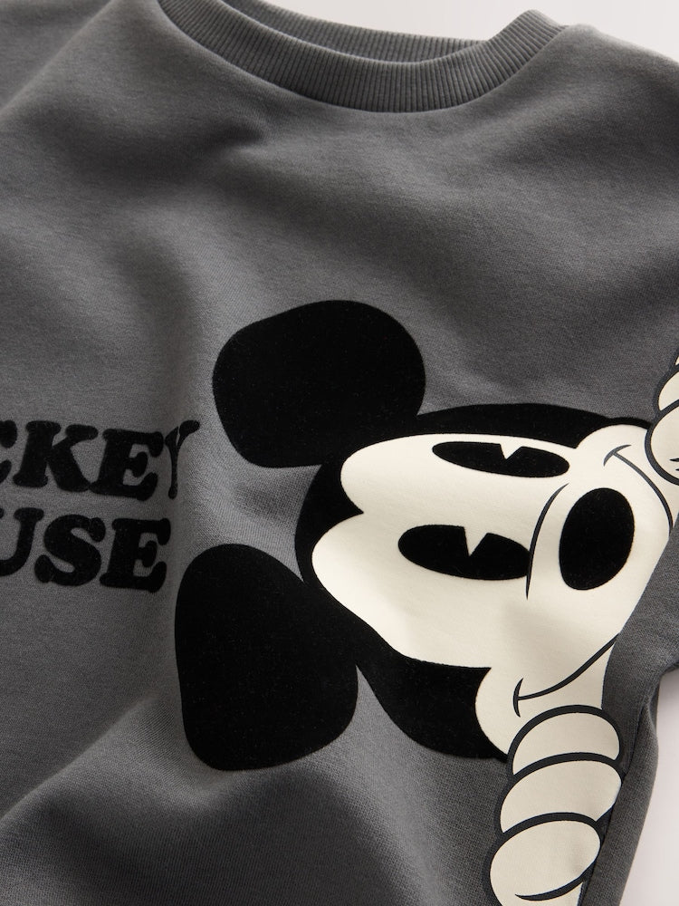 Charcoal Grey Mickey Mouse Crew Neck Sweat Top and Leggings Set (3mths-8yrs)