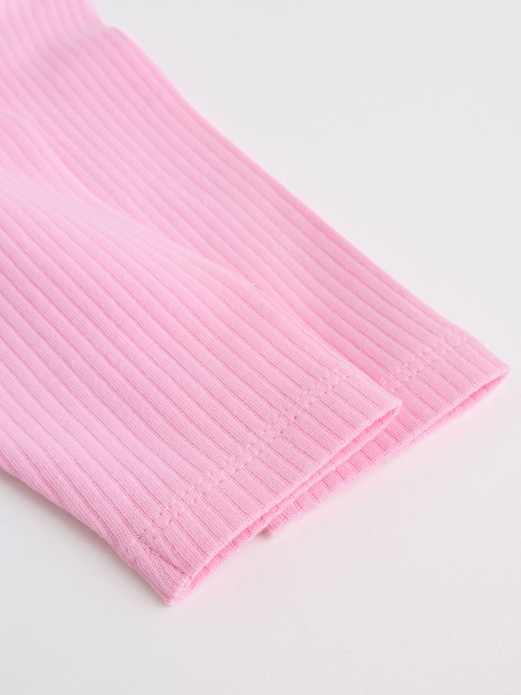 Pink/White Long Sleeve Baby Bodysuits 5 Pack