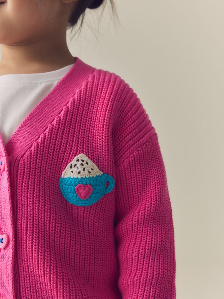 Pink Hot Chocolate V-Neck Cardigan (3mths-7yrs)