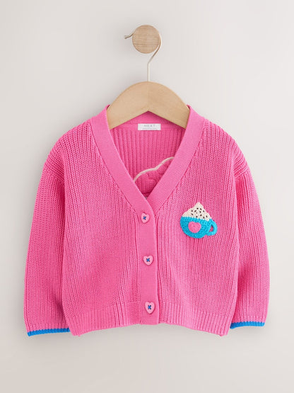 Pink Hot Chocolate V-Neck Cardigan (3mths-7yrs)