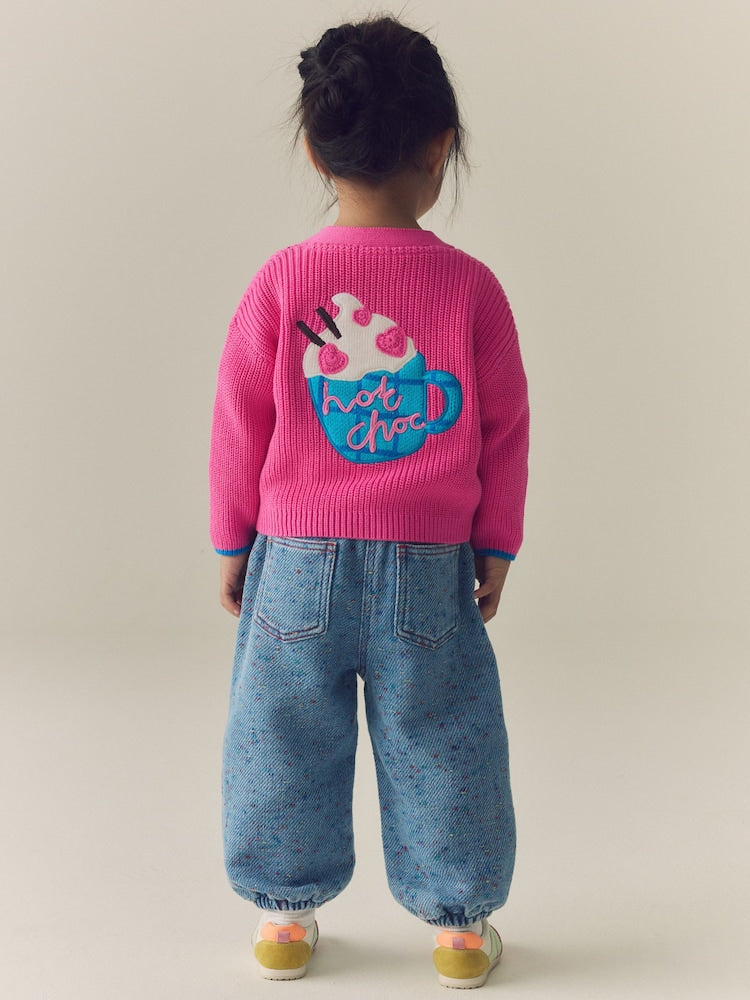 Pink Hot Chocolate V-Neck Cardigan (3mths-7yrs)