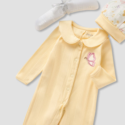 Juniors 5-Piece Girls Gift Set - Cotton - Sleepsuit, Blanket, Beanie, Hanger, Booties - Floral Print