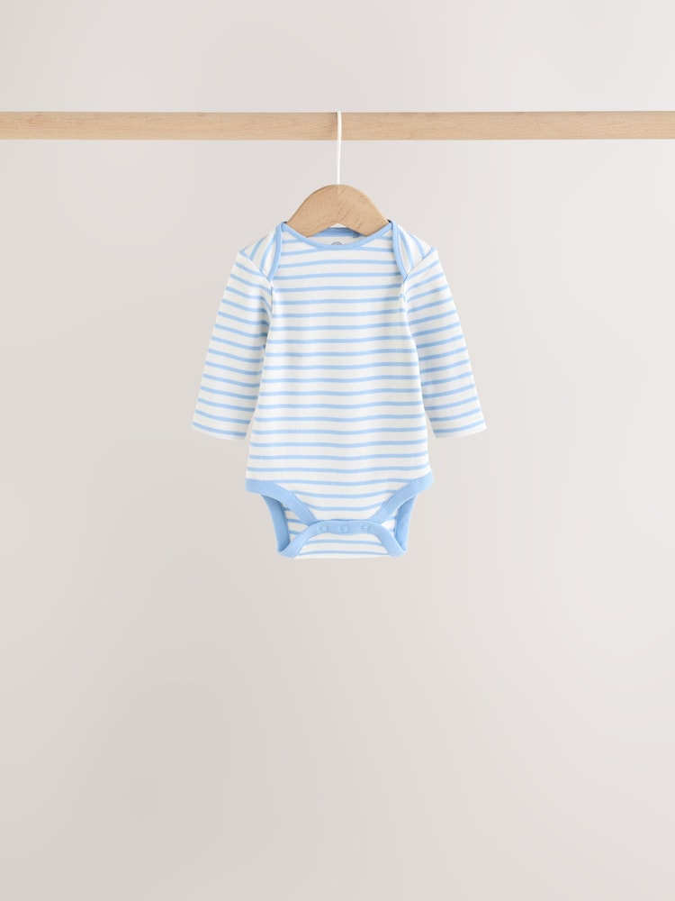 Bright Stripe Long Sleeve Baby Bodysuits 5 Pack