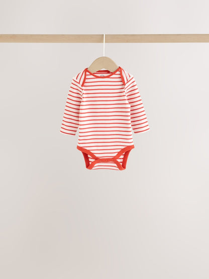 Bright Stripe Long Sleeve Baby Bodysuits 5 Pack