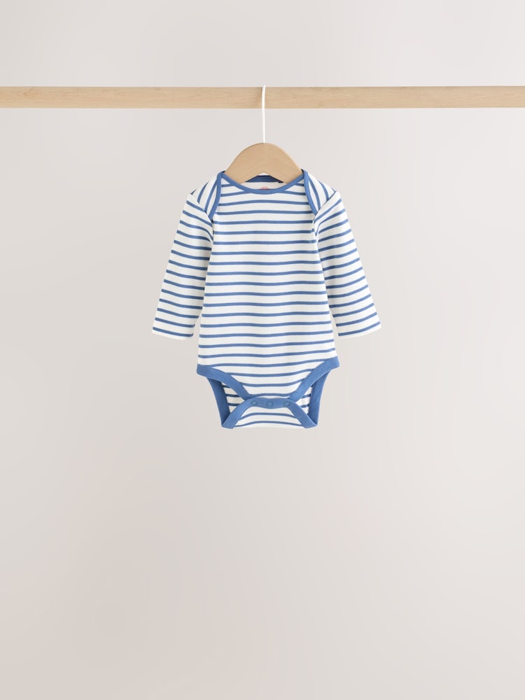 Bright Stripe Long Sleeve Baby Bodysuits 5 Pack
