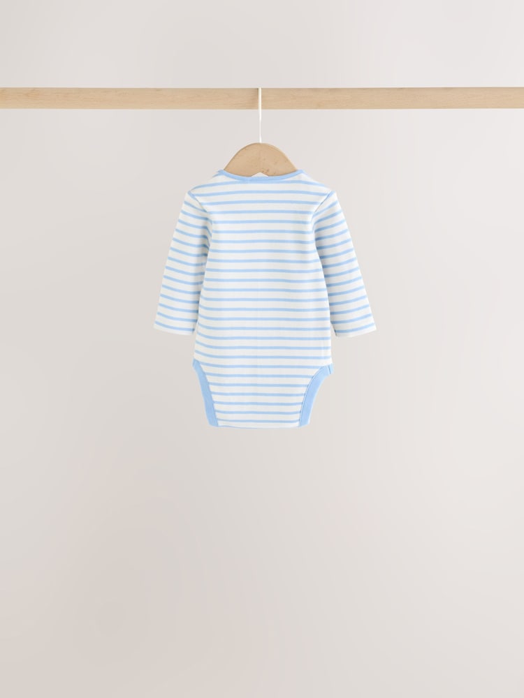 Bright Stripe Long Sleeve Baby Bodysuits 5 Pack
