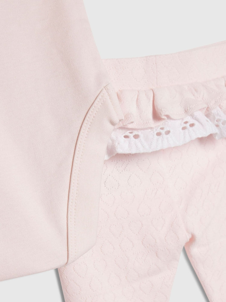 River Island Pink Frill Rosette Bodysuit &amp; Leggings Set