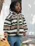 Khaki/Cream Aztech All Over Print Fleece (3mths-7yrs) - Khaki/Cream Aztech / 12-18 Months (80-86cm)