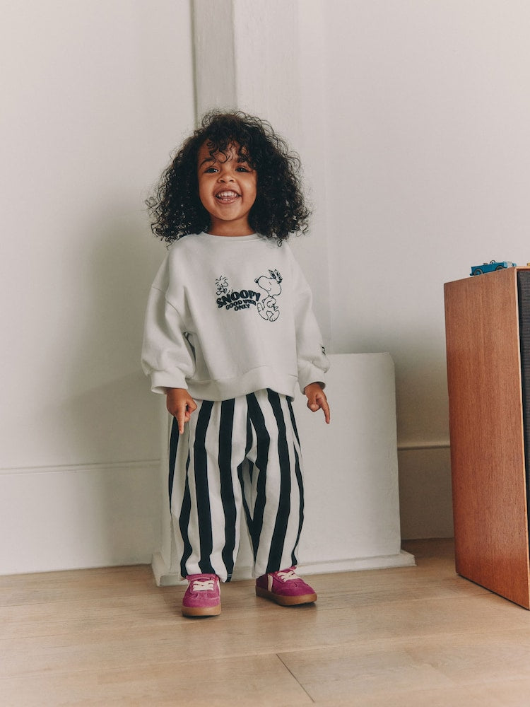 Cream Snoopy Sweatshirt and Barrel Leg Set (6mths-7yrs) - Cream / 12 - 18 Months (80 - 86cm)