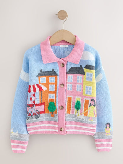 Pink Collared Cardigan (3-16yrs) - Size 3 Years (98cm) - Pink