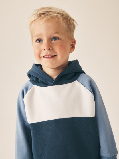 Blue Colour Block Hoodie and Joggers Set (3mths-7yrs)