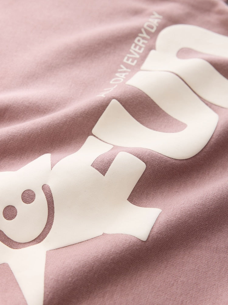 Mauve Purple Printed Crew Neck Sweat Top (3mths-7yrs)