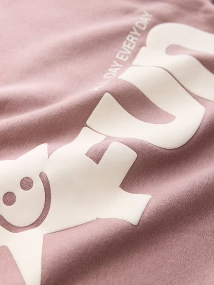 Mauve Purple Printed Crew Neck Sweat Top (3mths-7yrs)