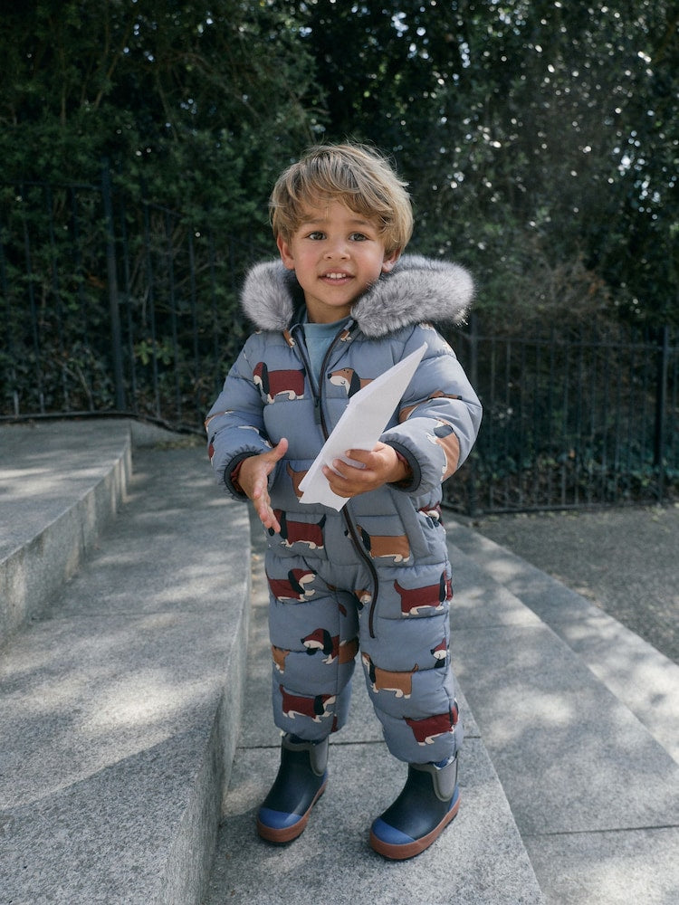 Dog Print Padded Snowsuit (3mths-7yrs) - Dog Print / 12-18 Months (80-86cm)