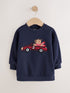 Navy Capybara Printed Crew Neck Sweat Top (3mths-7yrs) - 12-18 Months (80-86cm)