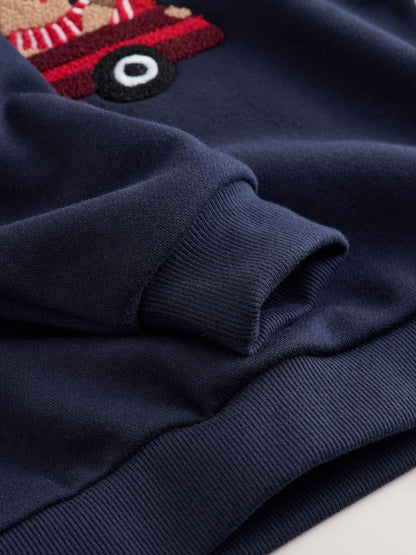 Navy Capybara Printed Crew Neck Sweat Top (3mths-7yrs)