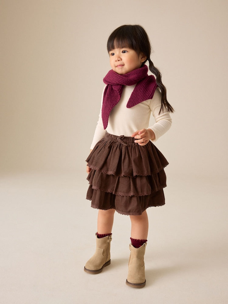Chocolate Brown Cord Pullon Rara Skirt (3mths-7yrs)