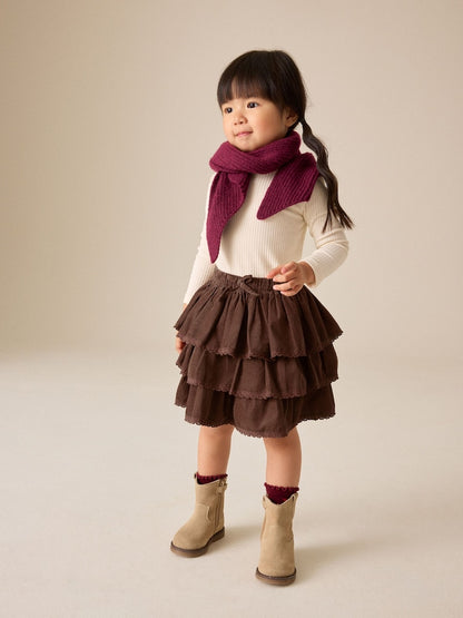 Chocolate Brown Cord Pullon Rara Skirt (3mths-7yrs)