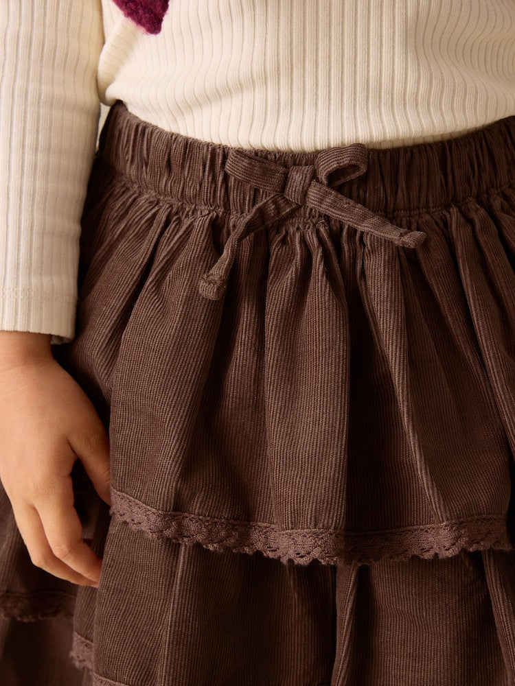 Chocolate Brown Cord Pullon Rara Skirt (3mths-7yrs)
