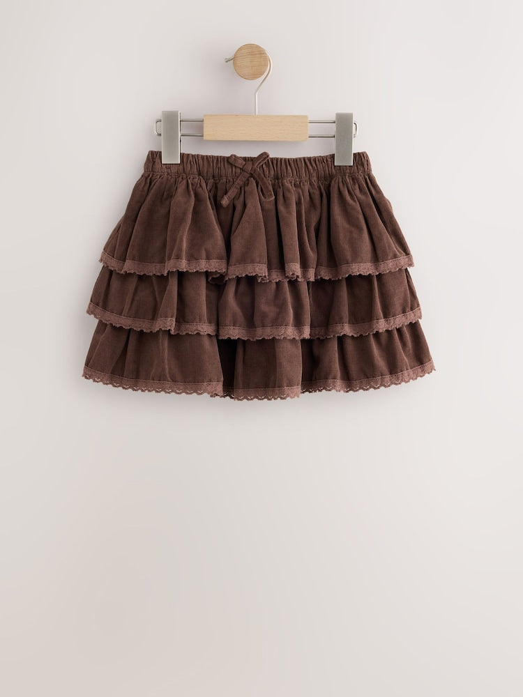Chocolate Brown Cord Pullon Rara Skirt (3mths-7yrs)