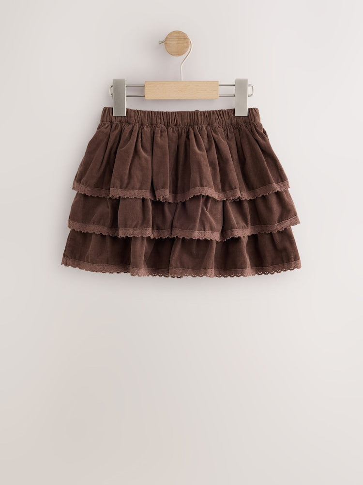 Chocolate Brown Cord Pullon Rara Skirt (3mths-7yrs)