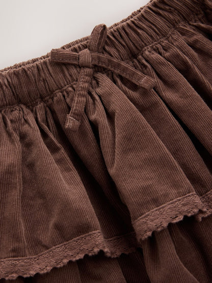 Chocolate Brown Cord Pullon Rara Skirt (3mths-7yrs)