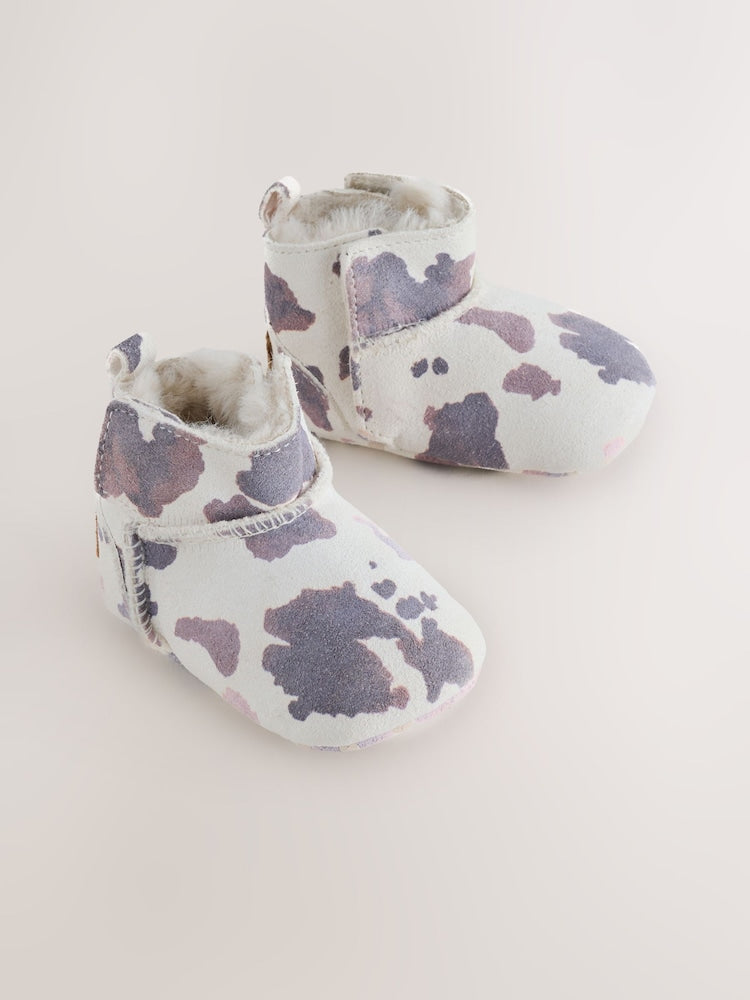 Neutral Cow Suede Baby Pull-On Boots (0-24mths) - Neutral Cow / Up To 3 Months (50 - 62cm)