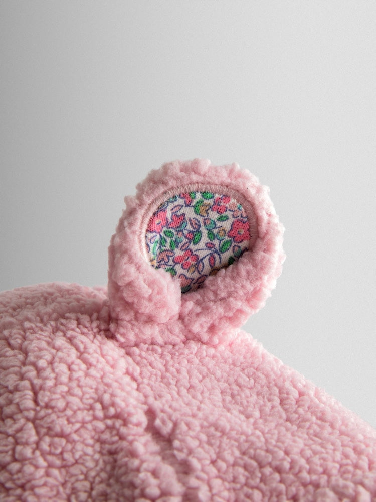 JoJo Maman Bébé Pink Mouse Cosy Borg Character Pramsuit - Size Newborn
