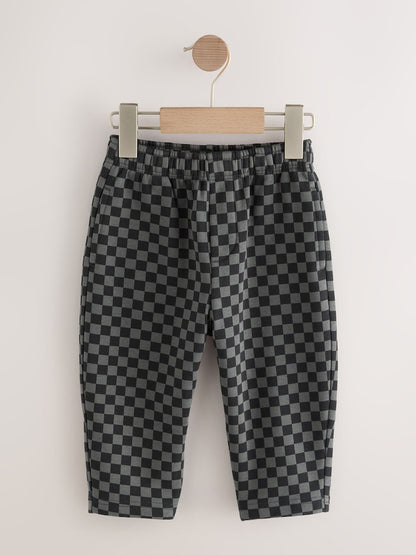 Mono Checkerboard Single Wide Leg Jersey Joggers (3mths-7yrs) - Size 3-6 Months (62-68cm)