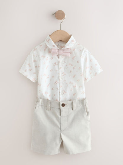 Pink Waistcoat, Shirt, Shorts &amp; Tie Set (3mths-9yrs)