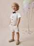 Neutral Waistcoat, Shirt, Shorts & Tie Set (3mths-9yrs) - Neutral Waistcoat, / 12-18 Months (80-86cm)