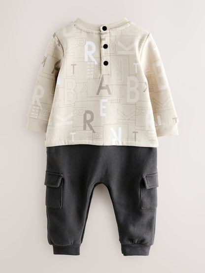 Baker by Ted Baker Letter Print Mockable Rompersuit