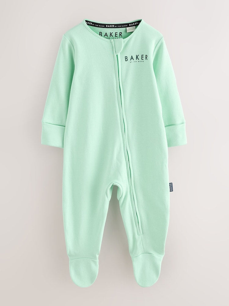 Baker by Ted Baker Blue/Green Baker by Ted Baker 3 Pack Sleepsuits