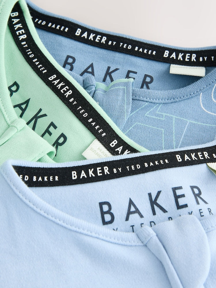 Baker by Ted Baker Blue/Green Baker by Ted Baker 3 Pack Sleepsuits