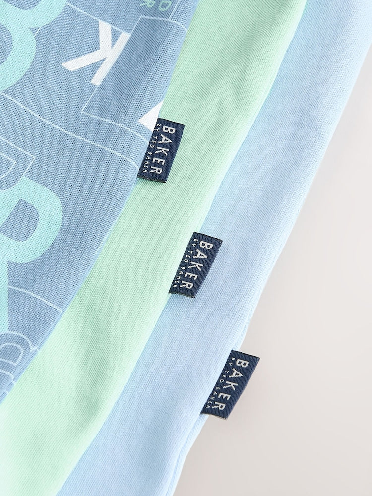 Baker by Ted Baker Blue/Green Baker by Ted Baker 3 Pack Sleepsuits