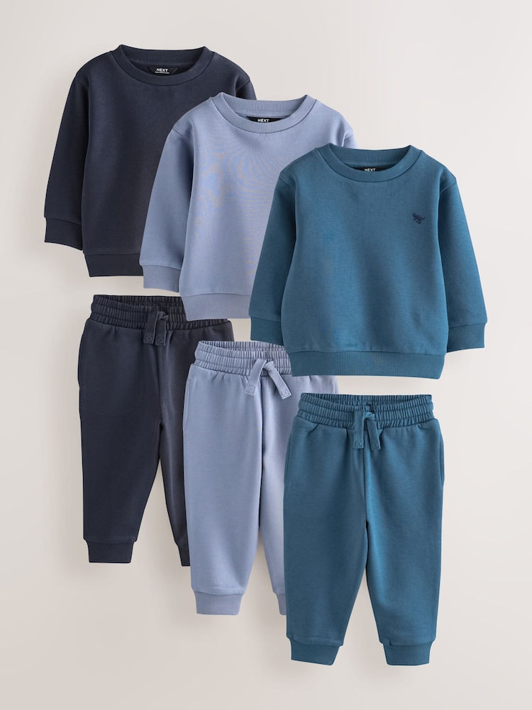Blue Sweatshirts and Joggers Set 3 Pack (3mths-7yrs) - Blue / 12-18 Months (80-86cm)