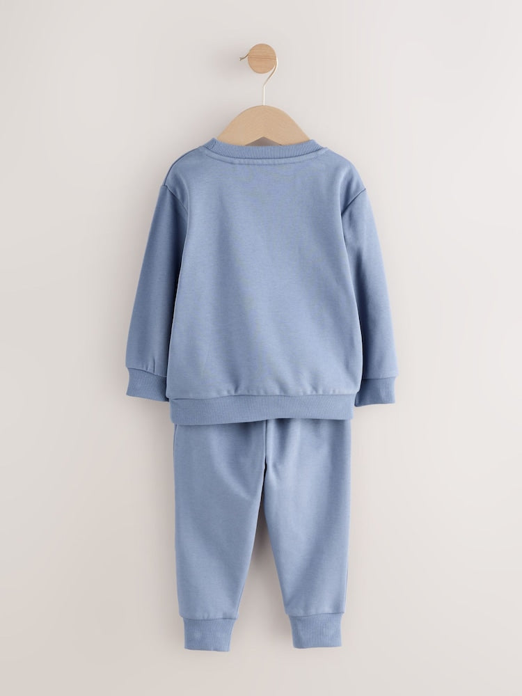 Light Blue Dino Logo Sweatshirt And Joggers Set (3mths-7yrs)