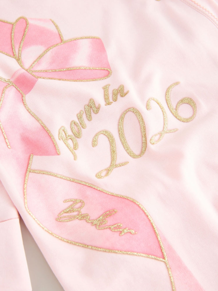 Baker by Ted Baker Pink Born In 2026 Ribbon Bow Sleepsuit
