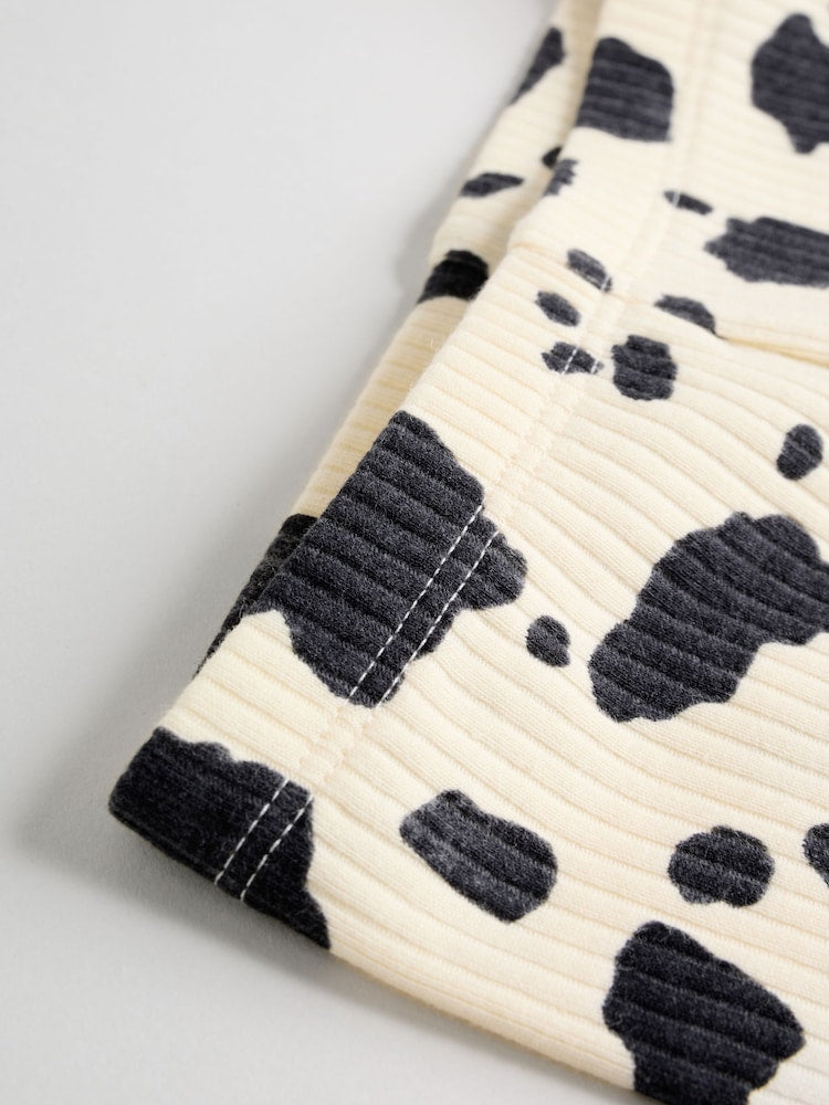 Neutral/Cow Milk Club Printed Sweat and Leggings Baby Set (0mths-2yrs)