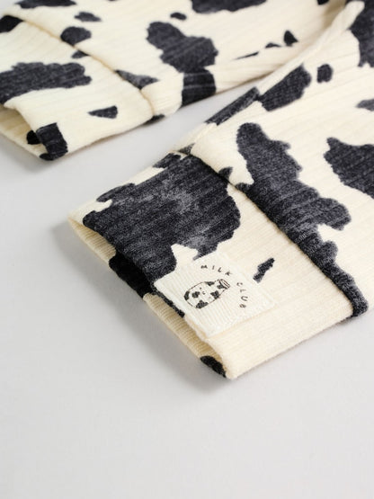 Neutral/Cow Milk Club Printed Sweat and Leggings Baby Set (0mths-2yrs)