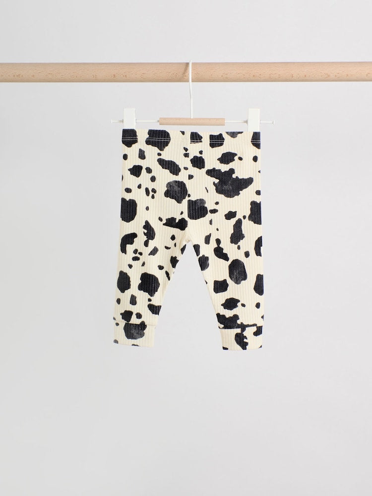 Neutral/Cow Milk Club Printed Sweat and Leggings Baby Set (0mths-2yrs)