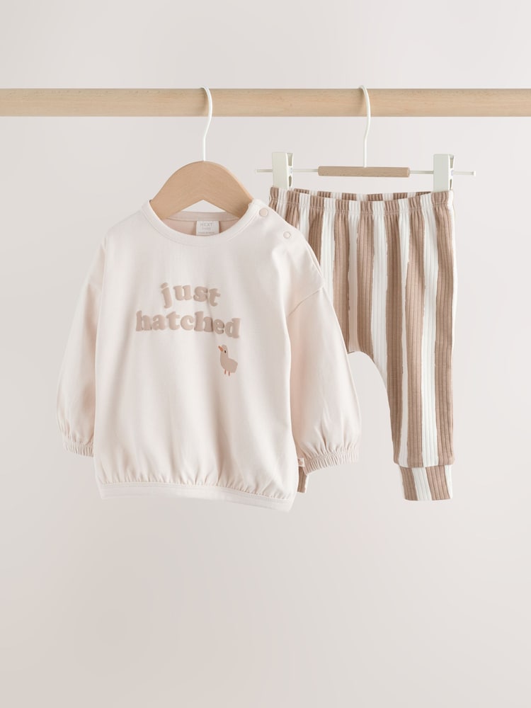 Neutral Just Hatched Baby Sweat and Leggings Set (0mths-2yrs)