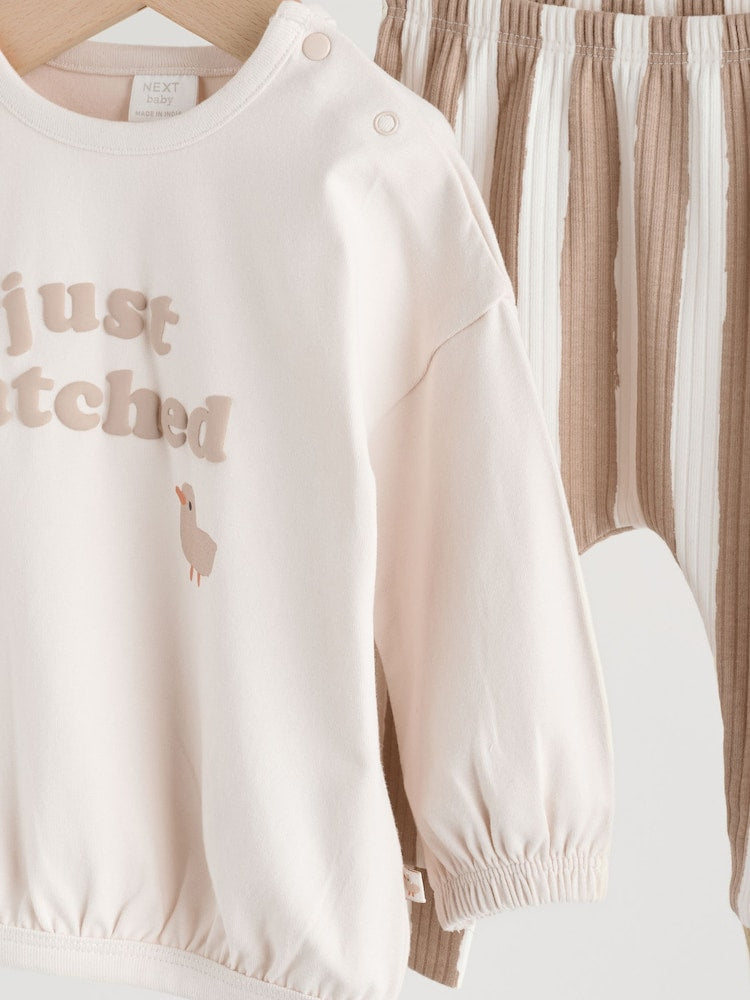 Neutral Just Hatched Baby Sweat and Leggings Set (0mths-2yrs)