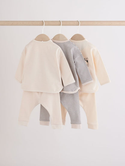 Neutral Brunch Club Baby Top &amp; Leggings Set 6 Piece (0mths-2yrs) - Size Up to 1 Month (56cm)