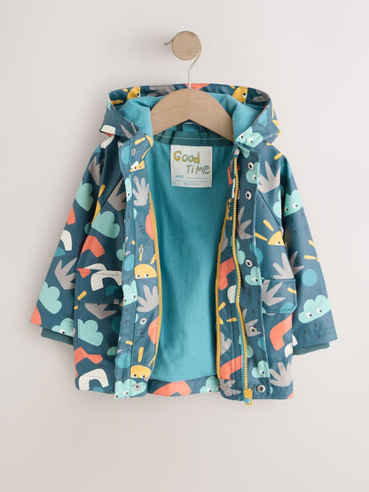 Navy Printed Icon Shower Resistant Coat (3mths-7yrs) - Size 3-6 Months (62-68cm)